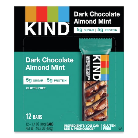 Kind Nuts and Spices Bar, Dark Chocolate Almond Mint, 1.4 oz Bar, PK12 19988
